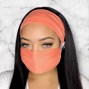 Coral Headband and Mask Set