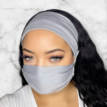 Load image into Gallery viewer, Grey Headband and Mask Set
