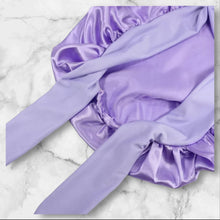 Load image into Gallery viewer, Purple Bow Tie Bonnet
