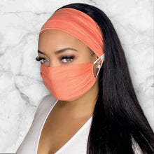 Load image into Gallery viewer, Coral Headband and Mask Set
