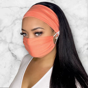 Coral Headband and Mask Set