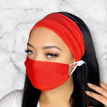 Load image into Gallery viewer, Poppy Red Headband and Mask Set
