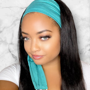 NEW! Teal Blue Headband and Mask Set