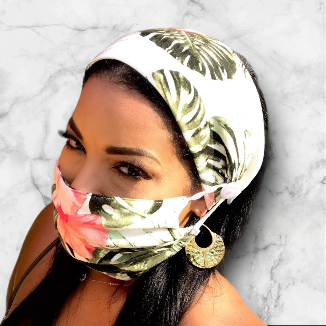 Tropical Island Headband and Mask Set