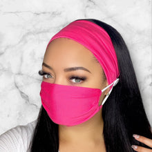 Load image into Gallery viewer, Hot Pink Headband and Mask Set
