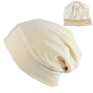 Cream Satin Lined Beanie