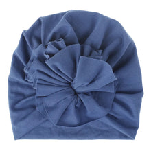 Load image into Gallery viewer, Children&#39;s Denim Blue Flower Turban
