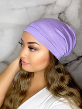 Load image into Gallery viewer, Purple Satin Lined Beanie
