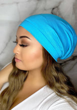 Load image into Gallery viewer, Sky Blue Satin Lined Beanie
