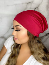 Load image into Gallery viewer, Red Satin Lined Beanie
