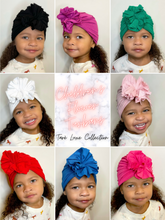 Load image into Gallery viewer, Children&#39;s Purple Flower Turban
