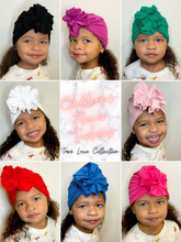 Load image into Gallery viewer, Children&#39;s Red Flower Turban
