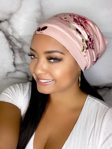 Beanie Bonnets - Blush Rose Satin Lined Beanie