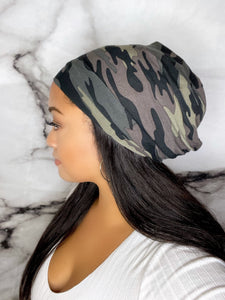 Beanie Bonnets - Camo Satin Lined Beanie