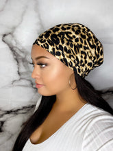 Load image into Gallery viewer, Beanie Bonnets - Leopard Satin Lined Beanie

