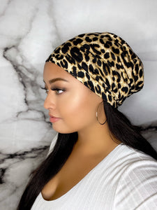 Beanie Bonnets - Leopard Satin Lined Beanie