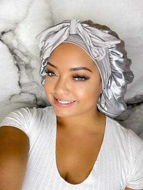 Bow Tie Bonnets - Silver Bow Tie Bonnet