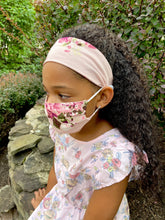 Load image into Gallery viewer, Headband And Mask Set - Children&#39;s Blush Rose Headband And Mask Set
