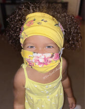 Load image into Gallery viewer, Headband And Mask Set - Children&#39;s Yellow Lily Headband And Mask Set
