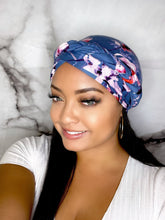 Load image into Gallery viewer, Headwraps - Blue Pansy Headwrap
