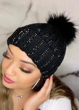 Load image into Gallery viewer, Midnight Pom Beanie
