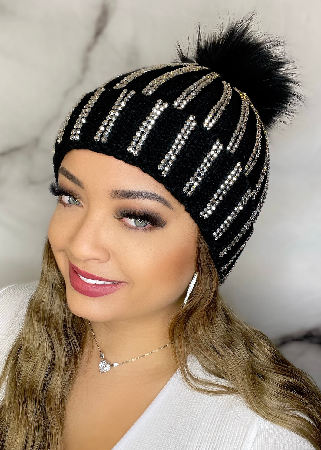 Diamond Pom Beanie