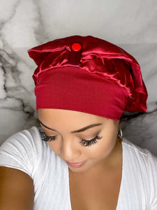 Long Snap Bonnets - Wine Red Long Snap Bonnet