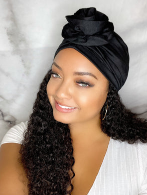 Turbans - Black Flower Turban