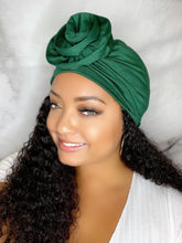 Load image into Gallery viewer, Turbans - Green Flower Turban
