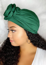 Load image into Gallery viewer, Turbans - Green Flower Turban
