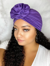 Load image into Gallery viewer, Turbans - Purple Flower Turban
