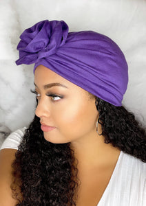 Turbans - Purple Flower Turban